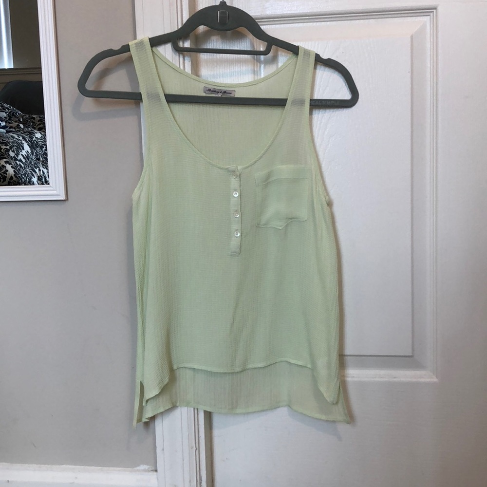 Light green sheer tank top size XS